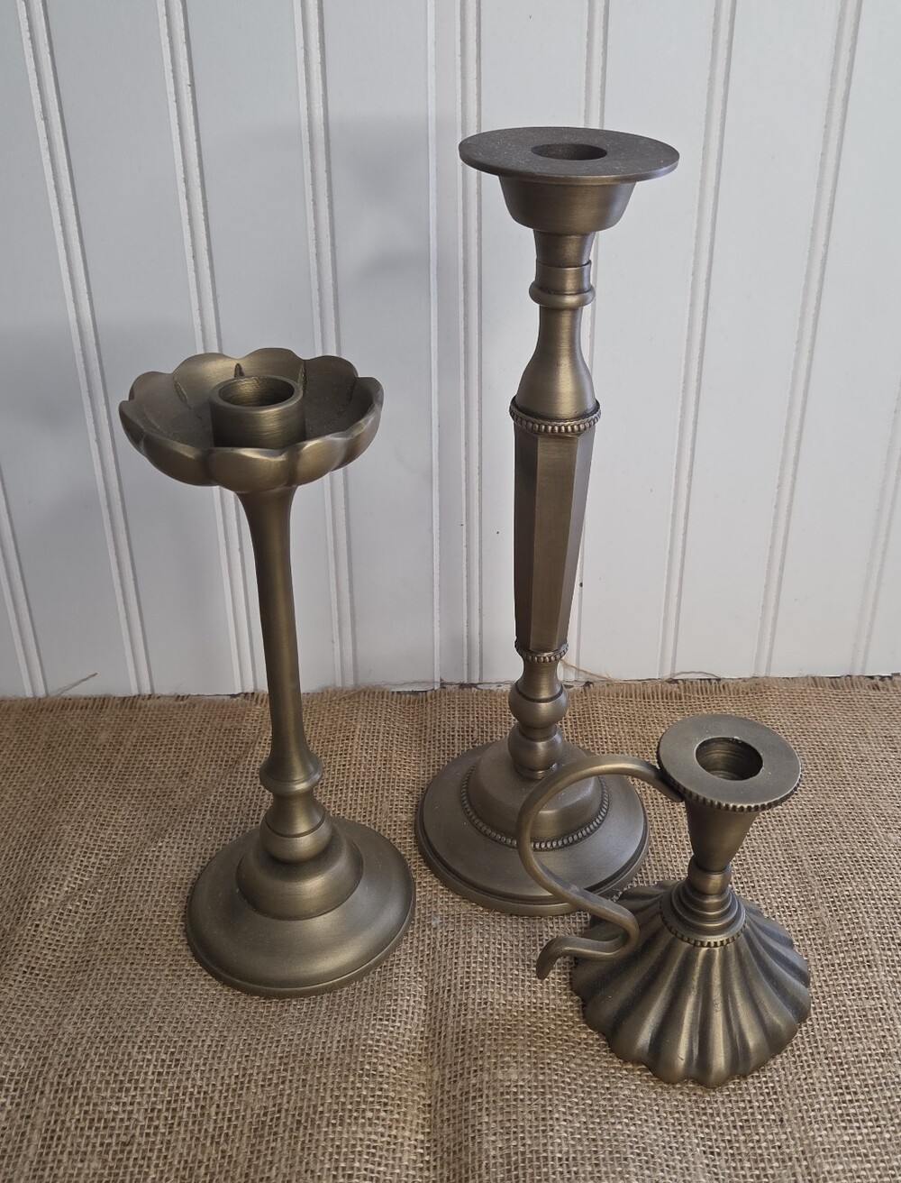 Magnolia Brass Candle Holder Set Of 3